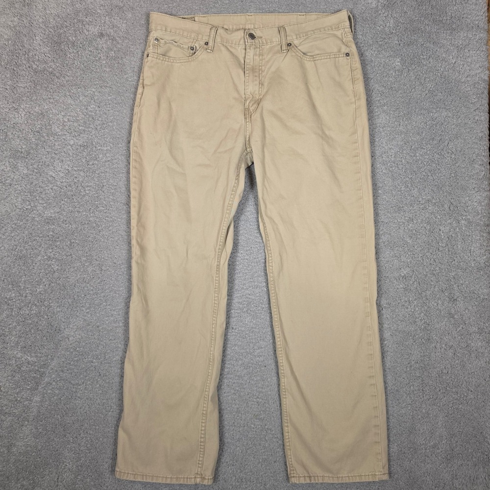 Levis 514 Chino Pants Mens 38x32  Straight Fit Tan Excellent Khaki Cotton Casual - Picture 2 of 8